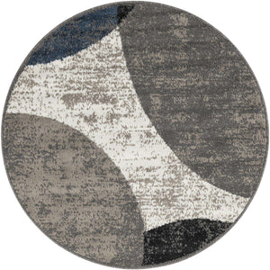 Multicolor 4' 1 x 4' 1 Norge Round Area Rug 100% Polypropylene Easy Clean Non Shed Stain Resistant Modern Carpet for Home Interior Design for Sale at Rug Engine