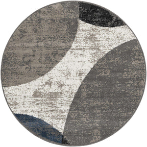 Multicolor 5' 1 x 5' 1 Norge Round Area Rug 100% Polypropylene Easy Clean Non Shed Stain Resistant Modern Carpet for Home Interior Design for Sale at Rug Engine