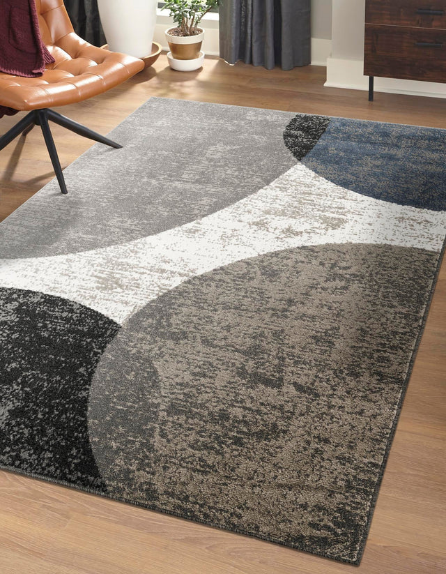 Multicolor 9' x 12' Norge Rectangle Area Rug 100% Polypropylene Easy Clean Non Shed Stain Resistant Modern Carpet for Home Interior Design for Sale at Rug Engine