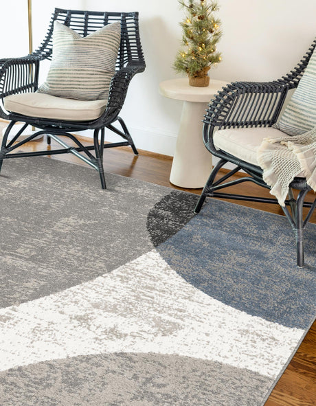 Multicolor 4' 1 x 6' 1 Norge Rectangle Area Rug 100% Polypropylene Easy Clean Non Shed Stain Resistant Modern Carpet for Home Interior Design for Sale at Rug Engine