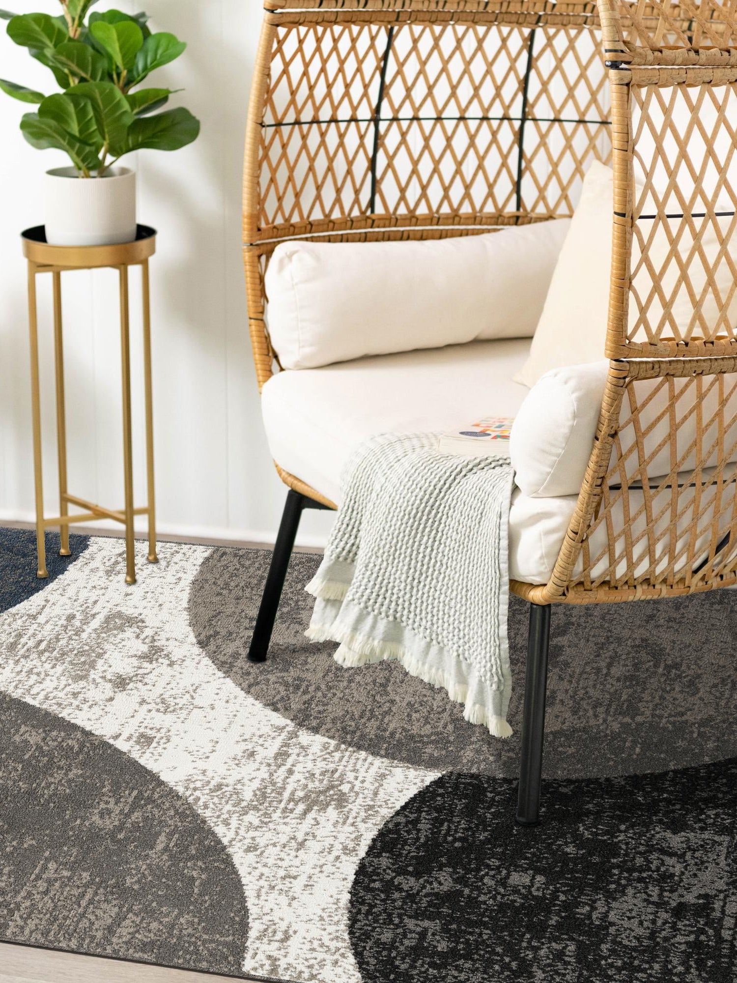 Multicolor 9' x 12' Norge Rectangle Area Rug 100% Polypropylene Easy Clean Non Shed Stain Resistant Modern Carpet for Home Interior Design for Sale at Rug Engine