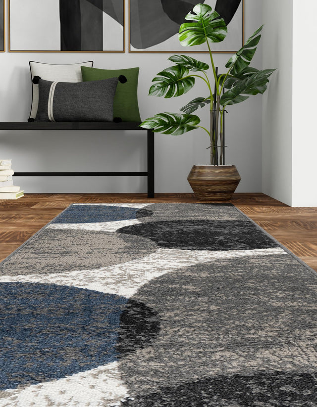 Multicolor 2' x 8' Norge Runner Area Rug 100% Polypropylene Easy Clean Non Shed Stain Resistant Modern Carpet for Home Interior Design for Sale at Rug Engine
