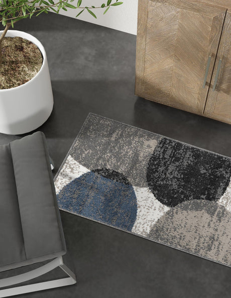 Multicolor 2' 7 x 12' Norge Runner Area Rug 100% Polypropylene Easy Clean Non Shed Stain Resistant Modern Carpet for Home Interior Design for Sale at Rug Engine