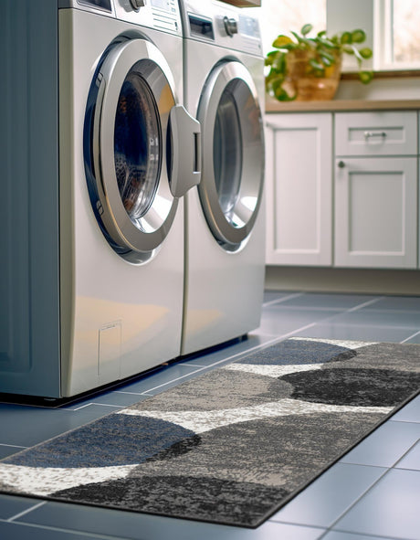 Multicolor 2' 7 x 12' Norge Runner Area Rug 100% Polypropylene Easy Clean Non Shed Stain Resistant Modern Carpet for Home Interior Design for Sale at Rug Engine
