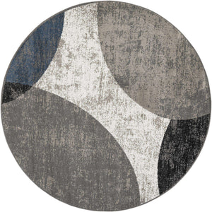 Multicolor 7' 10 x 7' 10 Norge Round Area Rug 100% Polypropylene Easy Clean Non Shed Stain Resistant Modern Carpet for Home Interior Design for Sale at Rug Engine