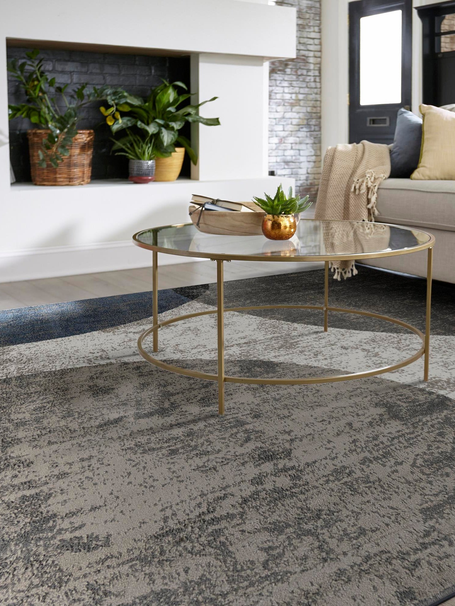 Multicolor 7' 10 x 7' 10 Norge Square Area Rug 100% Polypropylene Easy Clean Non Shed Stain Resistant Modern Carpet for Home Interior Design for Sale at Rug Engine