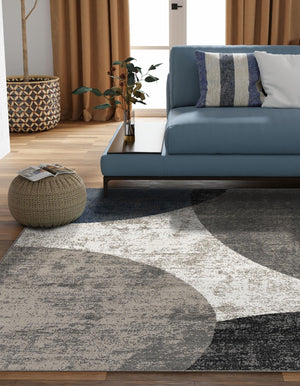 Multicolor 7' 10 x 7' 10 Norge Square Area Rug 100% Polypropylene Easy Clean Non Shed Stain Resistant Modern Carpet for Home Interior Design for Sale at Rug Engine
