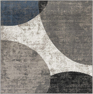 Multicolor 7' 10 x 7' 10 Norge Square Area Rug 100% Polypropylene Easy Clean Non Shed Stain Resistant Modern Carpet for Home Interior Design for Sale at Rug Engine