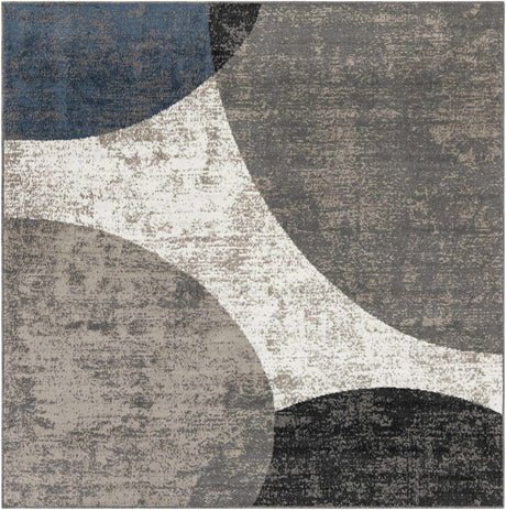 Multicolor 7' 10 x 7' 10 Norge Square Area Rug 100% Polypropylene Easy Clean Non Shed Stain Resistant Modern Carpet for Home Interior Design for Sale at Rug Engine