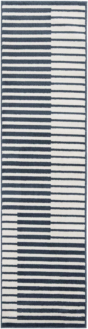 Blue 2' 7 x 10' Norge Runner Area Rug 100% Polypropylene Easy Clean Non Shed Stain Resistant Modern Carpet for Home Interior Design for Sale at Rug Engine