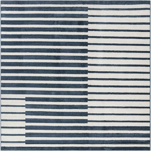 Blue 10' x 10' Norge Square Area Rug 100% Polypropylene Easy Clean Non Shed Stain Resistant Modern Carpet for Home Interior Design for Sale at Rug Engine