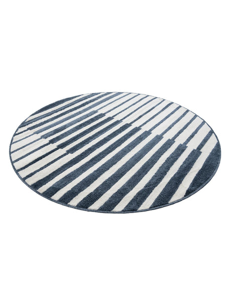 Blue 5' 1 x 5' 1 Norge Round Area Rug 100% Polypropylene Easy Clean Non Shed Stain Resistant Modern Carpet for Home Interior Design for Sale at Rug Engine