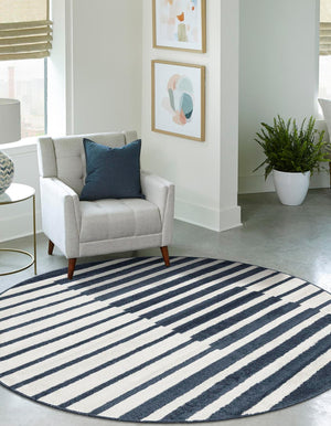 Blue 10' x 10' Norge Round Area Rug 100% Polypropylene Easy Clean Non Shed Stain Resistant Modern Carpet for Home Interior Design for Sale at Rug Engine