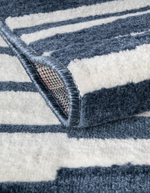 Blue 5' 1 x 5' 1 Norge Round Area Rug 100% Polypropylene Easy Clean Non Shed Stain Resistant Modern Carpet for Home Interior Design for Sale at Rug Engine