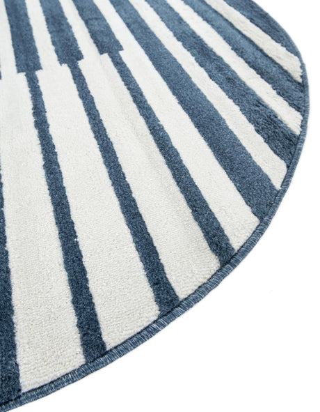 Blue 5' 1 x 5' 1 Norge Round Area Rug 100% Polypropylene Easy Clean Non Shed Stain Resistant Modern Carpet for Home Interior Design for Sale at Rug Engine