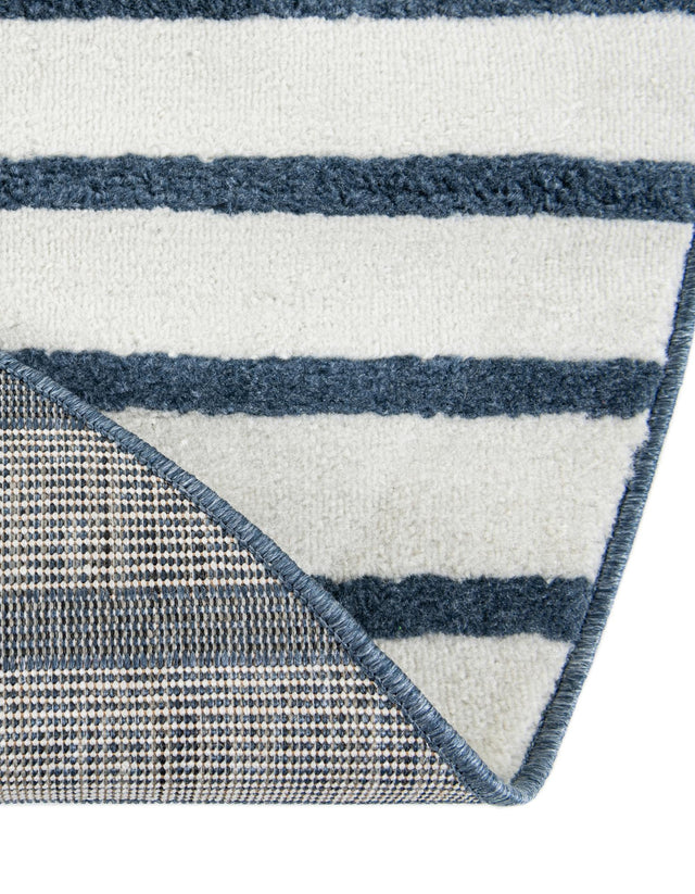 Blue 5' 1 x 5' 1 Norge Round Area Rug 100% Polypropylene Easy Clean Non Shed Stain Resistant Modern Carpet for Home Interior Design for Sale at Rug Engine