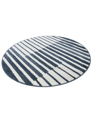 Blue 5' 1 x 5' 1 Norge Round Area Rug 100% Polypropylene Easy Clean Non Shed Stain Resistant Modern Carpet for Home Interior Design for Sale at Rug Engine