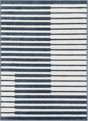 Blue 5' 1 x 7' 1 Norge Rectangle Area Rug 100% Polypropylene Easy Clean Non Shed Stain Resistant Modern Carpet for Home Interior Design for Sale at Rug Engine