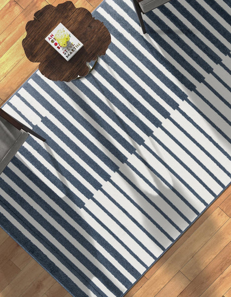 Blue 7' 10 x 10' Norge Rectangle Area Rug 100% Polypropylene Easy Clean Non Shed Stain Resistant Modern Carpet for Home Interior Design for Sale at Rug Engine