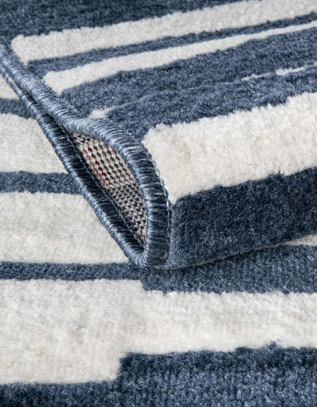Blue 7' 10 x 10' Norge Rectangle Area Rug 100% Polypropylene Easy Clean Non Shed Stain Resistant Modern Carpet for Home Interior Design for Sale at Rug Engine
