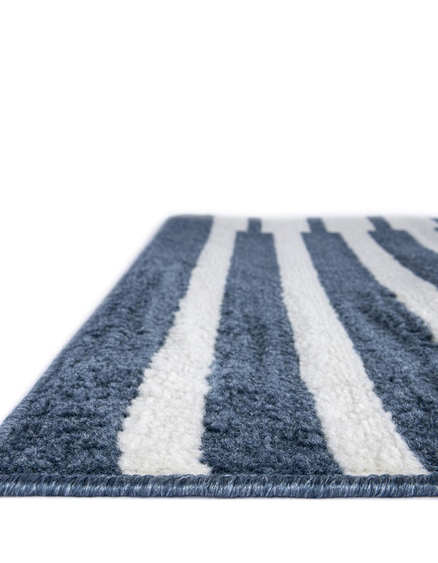 Blue 7' 10 x 10' Norge Rectangle Area Rug 100% Polypropylene Easy Clean Non Shed Stain Resistant Modern Carpet for Home Interior Design for Sale at Rug Engine