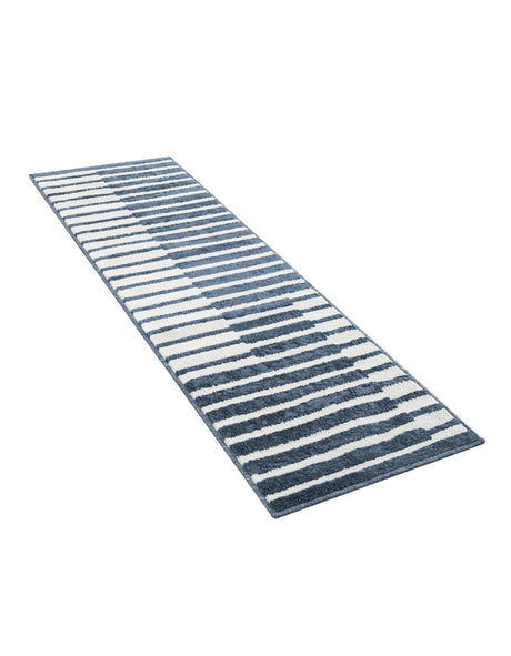Blue 2' x 6' 1 Norge Runner Area Rug 100% Polypropylene Easy Clean Non Shed Stain Resistant Modern Carpet for Home Interior Design for Sale at Rug Engine