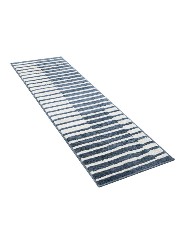 Blue 2' x 6' 1 Norge Runner Area Rug 100% Polypropylene Easy Clean Non Shed Stain Resistant Modern Carpet for Home Interior Design for Sale at Rug Engine