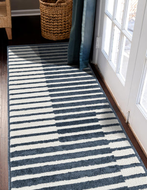 Blue 2' x 8' Norge Runner Area Rug 100% Polypropylene Easy Clean Non Shed Stain Resistant Modern Carpet for Home Interior Design for Sale at Rug Engine