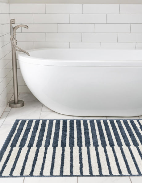 Blue 2' x 6' 1 Norge Runner Area Rug 100% Polypropylene Easy Clean Non Shed Stain Resistant Modern Carpet for Home Interior Design for Sale at Rug Engine