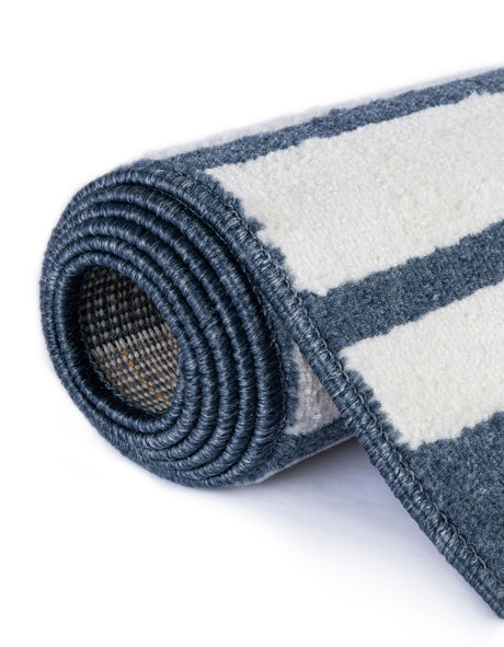 Blue 2' x 6' 1 Norge Runner Area Rug 100% Polypropylene Easy Clean Non Shed Stain Resistant Modern Carpet for Home Interior Design for Sale at Rug Engine