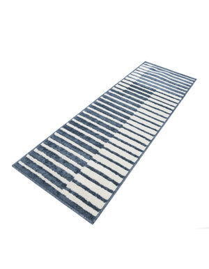 Blue 2' x 6' 1 Norge Runner Area Rug 100% Polypropylene Easy Clean Non Shed Stain Resistant Modern Carpet for Home Interior Design for Sale at Rug Engine