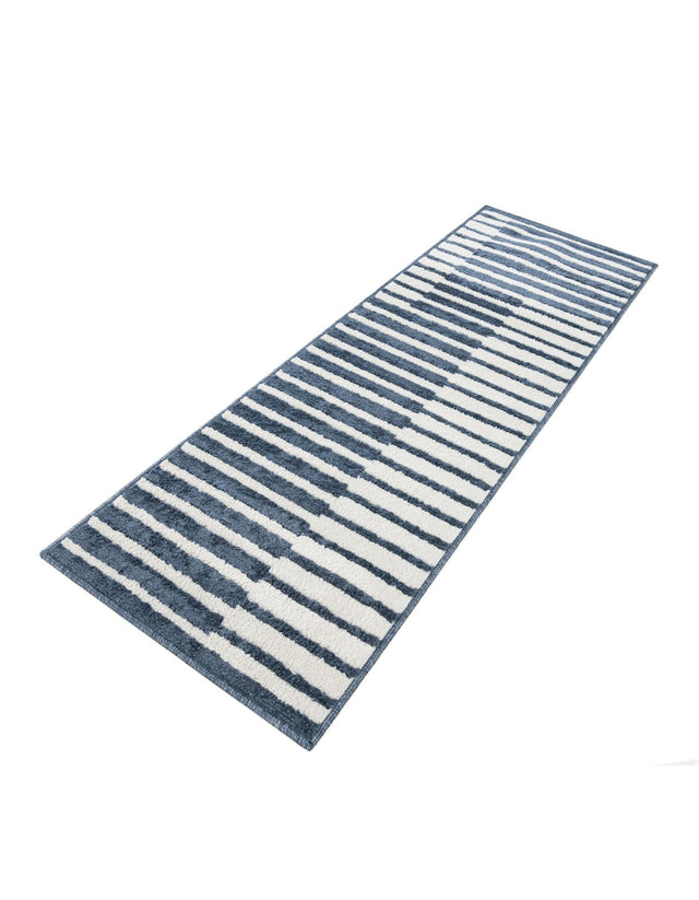 Blue 2' x 6' 1 Norge Runner Area Rug 100% Polypropylene Easy Clean Non Shed Stain Resistant Modern Carpet for Home Interior Design for Sale at Rug Engine