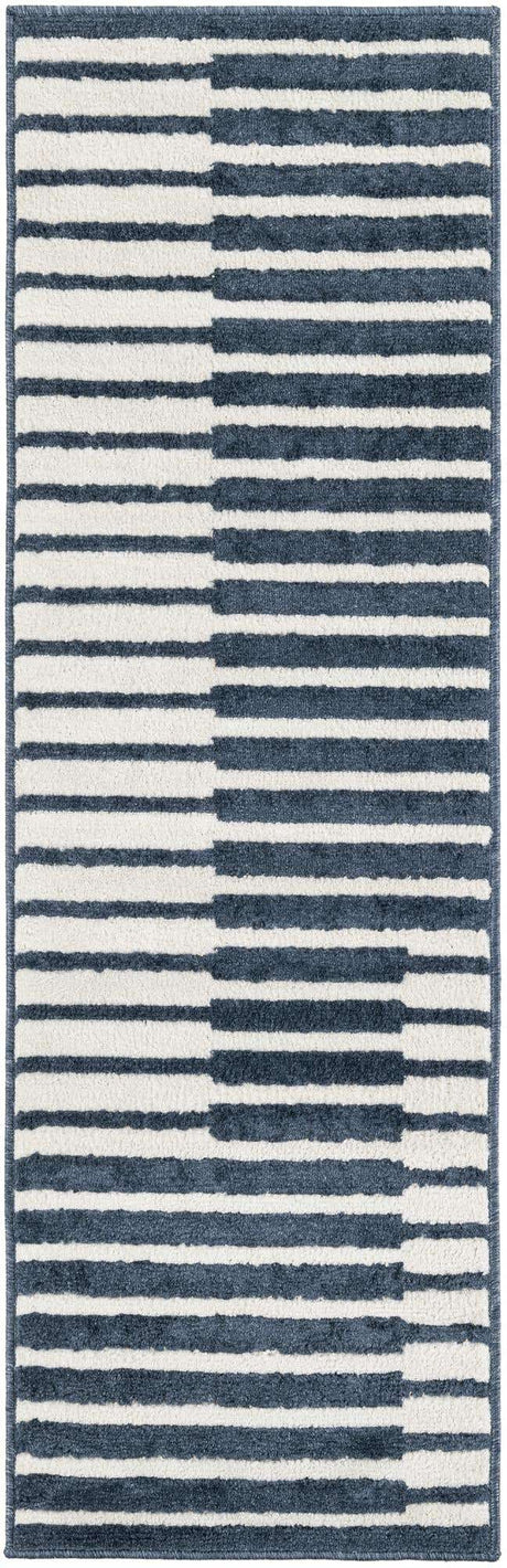 Blue 2' x 6' 1 Norge Runner Area Rug 100% Polypropylene Easy Clean Non Shed Stain Resistant Modern Carpet for Home Interior Design for Sale at Rug Engine