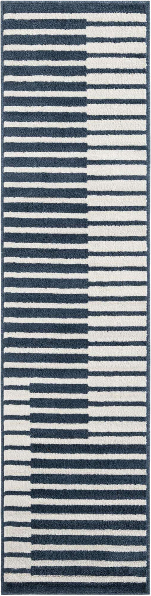 Blue 2' x 8' Norge Runner Area Rug 100% Polypropylene Easy Clean Non Shed Stain Resistant Modern Carpet for Home Interior Design for Sale at Rug Engine