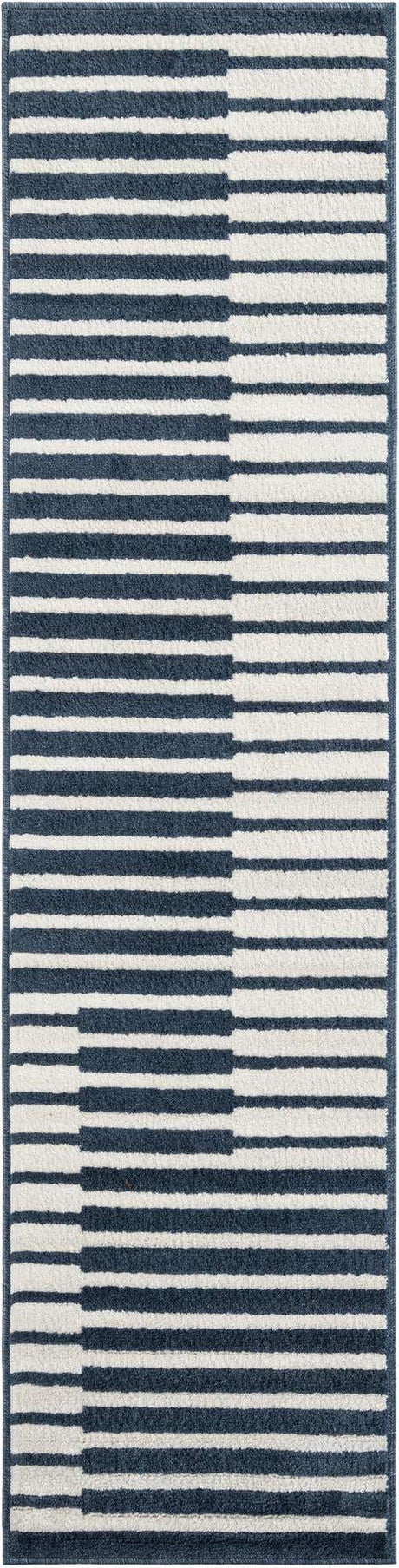 Blue 2' x 8' Norge Runner Area Rug 100% Polypropylene Easy Clean Non Shed Stain Resistant Modern Carpet for Home Interior Design for Sale at Rug Engine