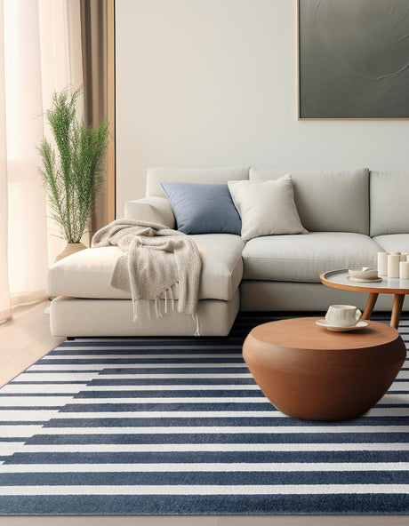 Blue 7' 10 x 7' 10 Norge Square Area Rug 100% Polypropylene Easy Clean Non Shed Stain Resistant Modern Carpet for Home Interior Design for Sale at Rug Engine
