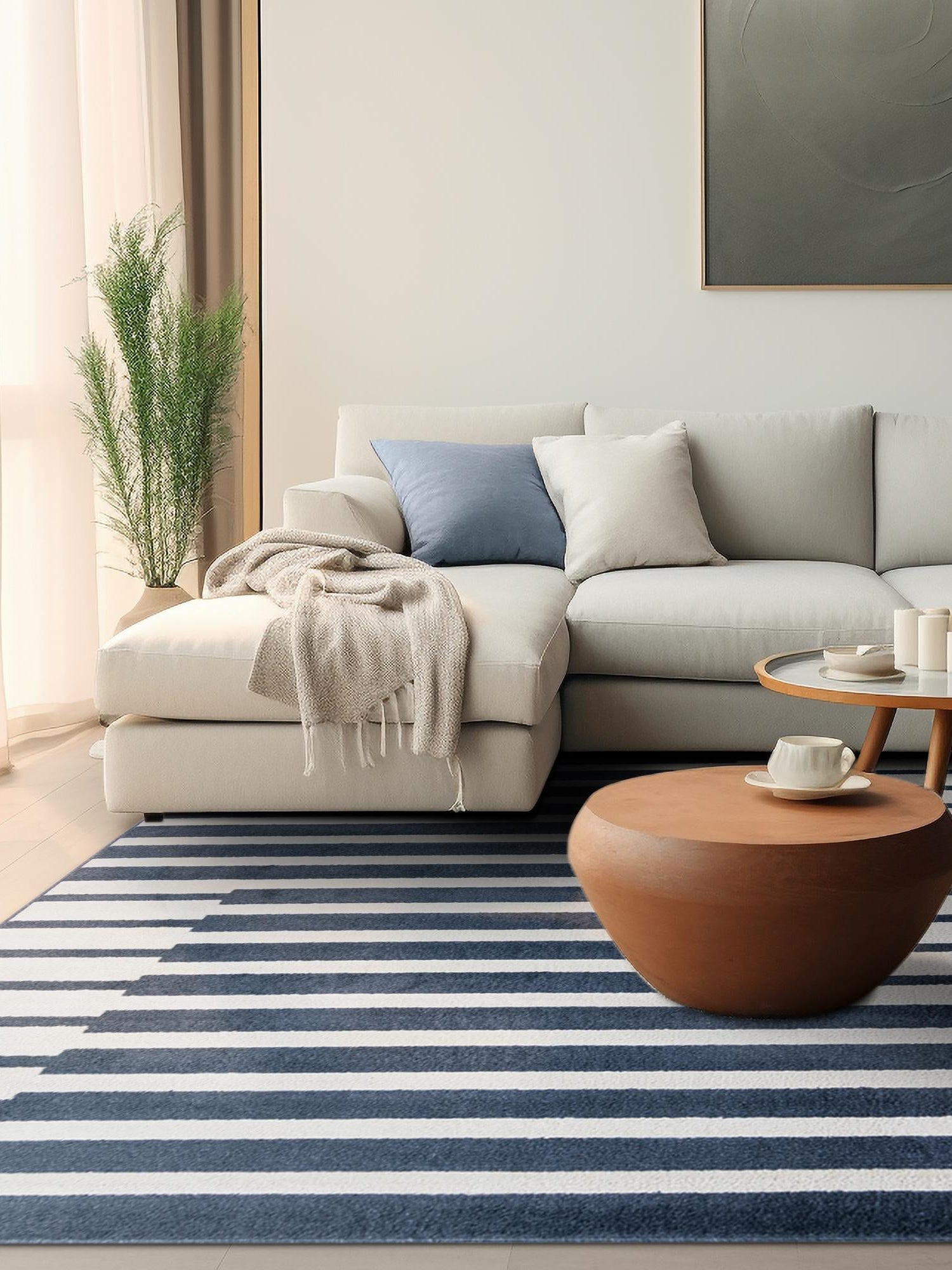 Blue 10' x 10' Norge Square Area Rug 100% Polypropylene Easy Clean Non Shed Stain Resistant Modern Carpet for Home Interior Design for Sale at Rug Engine