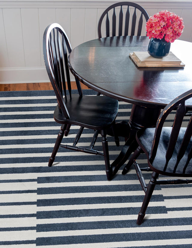 Blue 10' x 10' Norge Square Area Rug 100% Polypropylene Easy Clean Non Shed Stain Resistant Modern Carpet for Home Interior Design for Sale at Rug Engine