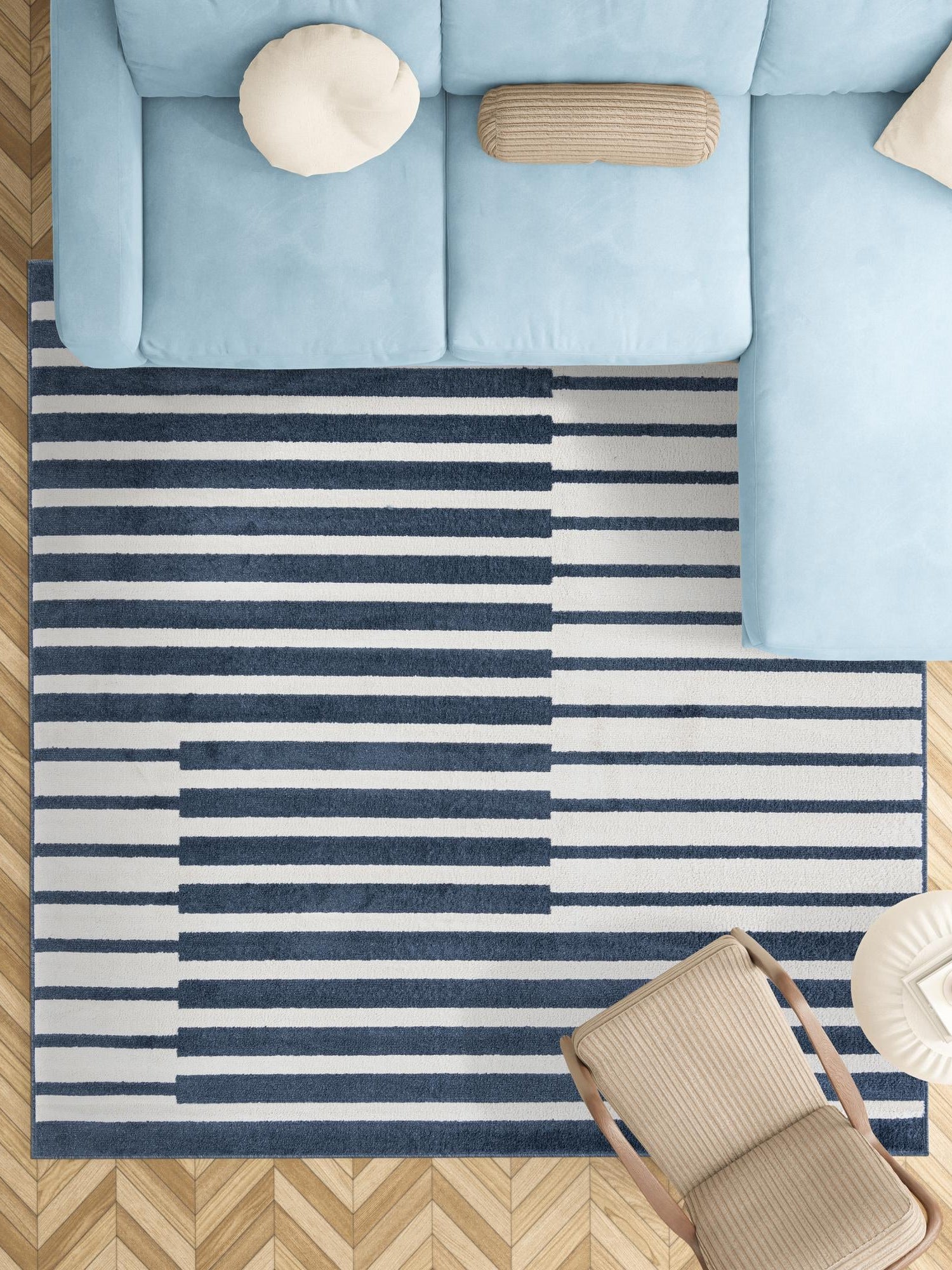 Blue 10' x 10' Norge Square Area Rug 100% Polypropylene Easy Clean Non Shed Stain Resistant Modern Carpet for Home Interior Design for Sale at Rug Engine