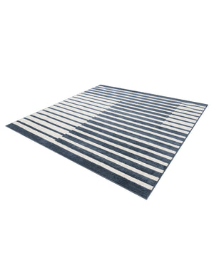 Blue 7' 10 x 7' 10 Norge Square Area Rug 100% Polypropylene Easy Clean Non Shed Stain Resistant Modern Carpet for Home Interior Design for Sale at Rug Engine