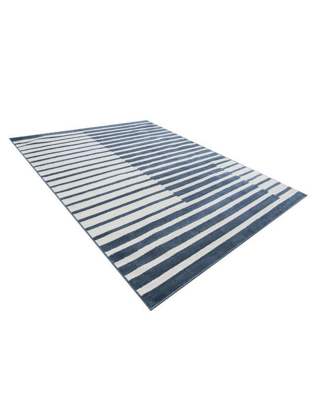 Blue 7' 10 x 10' Norge Rectangle Area Rug 100% Polypropylene Easy Clean Non Shed Stain Resistant Modern Carpet for Home Interior Design for Sale at Rug Engine