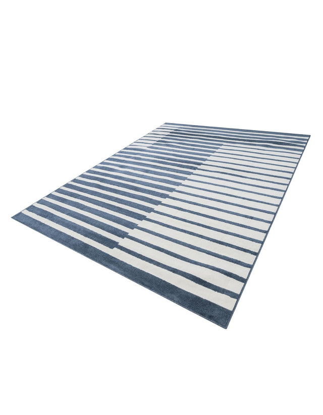 Blue 7' 10 x 10' Norge Rectangle Area Rug 100% Polypropylene Easy Clean Non Shed Stain Resistant Modern Carpet for Home Interior Design for Sale at Rug Engine