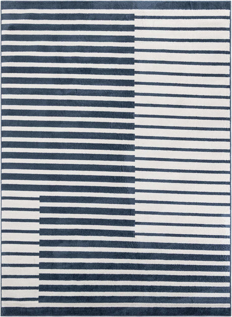 Blue 9' x 12' Norge Rectangle Area Rug 100% Polypropylene Easy Clean Non Shed Stain Resistant Modern Carpet for Home Interior Design for Sale at Rug Engine