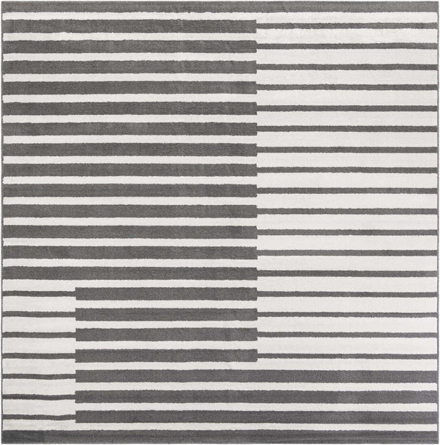 Gray 10' x 10' Norge Square Area Rug 100% Polypropylene Easy Clean Non Shed Stain Resistant Modern Carpet for Home Interior Design for Sale at Rug Engine