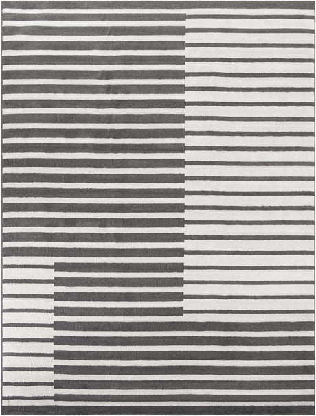 Gray 10' x 13' 1 Norge Rectangle Area Rug 100% Polypropylene Easy Clean Non Shed Stain Resistant Modern Carpet for Home Interior Design for Sale at Rug Engine