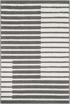 Gray 4' 1 x 6' 1 Norge Rectangle Area Rug 100% Polypropylene Easy Clean Non Shed Stain Resistant Modern Carpet for Home Interior Design for Sale at Rug Engine