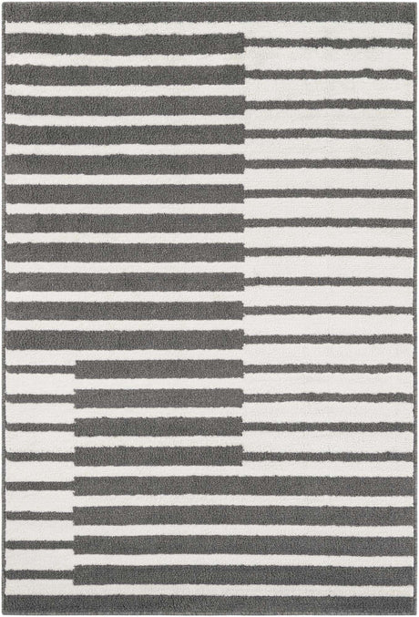 Gray 4' 1 x 6' 1 Norge Rectangle Area Rug 100% Polypropylene Easy Clean Non Shed Stain Resistant Modern Carpet for Home Interior Design for Sale at Rug Engine