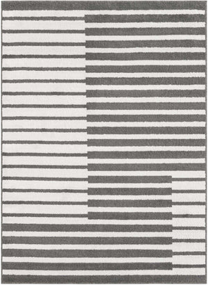 Gray 5' 1 x 7' 1 Norge Rectangle Area Rug 100% Polypropylene Easy Clean Non Shed Stain Resistant Modern Carpet for Home Interior Design for Sale at Rug Engine