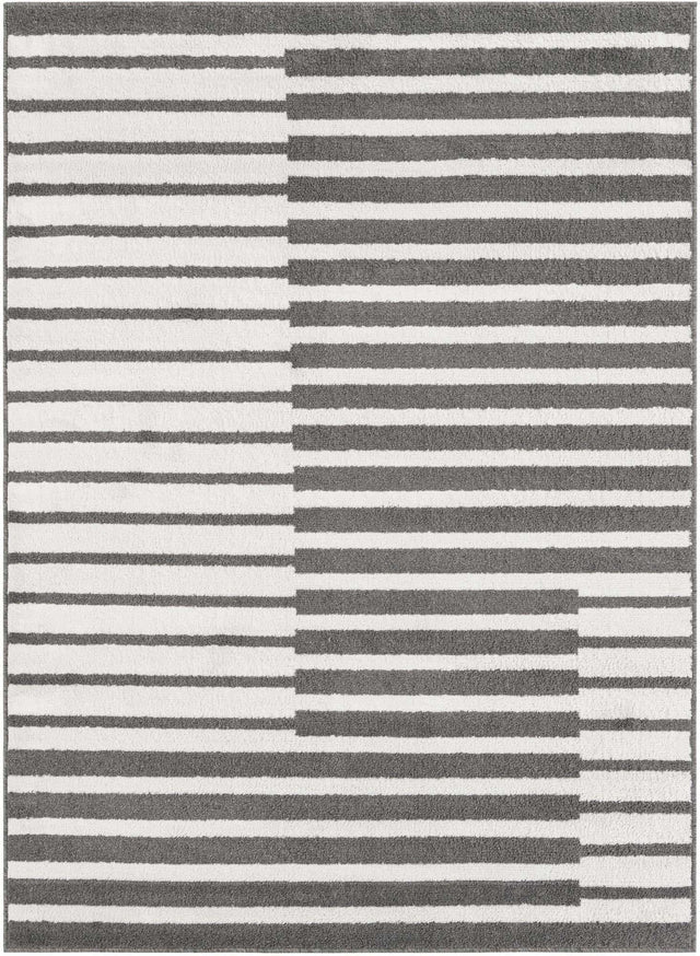 Gray 5' 1 x 7' 1 Norge Rectangle Area Rug 100% Polypropylene Easy Clean Non Shed Stain Resistant Modern Carpet for Home Interior Design for Sale at Rug Engine