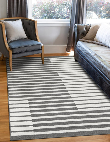 Gray 10' x 13' 1 Norge Rectangle Area Rug 100% Polypropylene Easy Clean Non Shed Stain Resistant Modern Carpet for Home Interior Design for Sale at Rug Engine